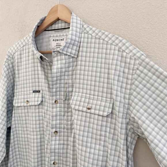 Poncho Original Shirt Mens Large Plaid Outdoor Fishing Utility Casual Technical - Picture 8 of 13